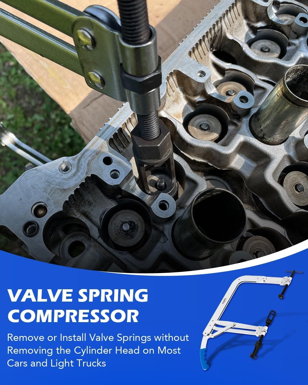 High Efficiency Valve Spring Compressor Set with Comprehensive Adapters Included