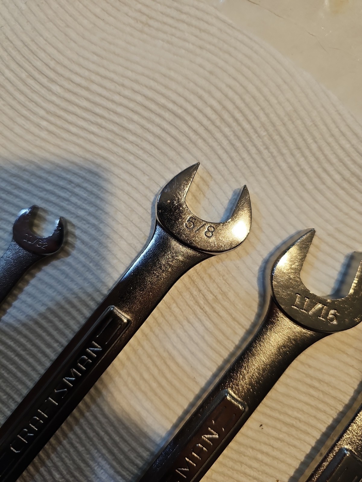 Vintage Craftsman USA VA SAE 6-Pt Wrench Lot 11/32″ 5/8″ 11/16″ 3/4″ Rare 4-Pc