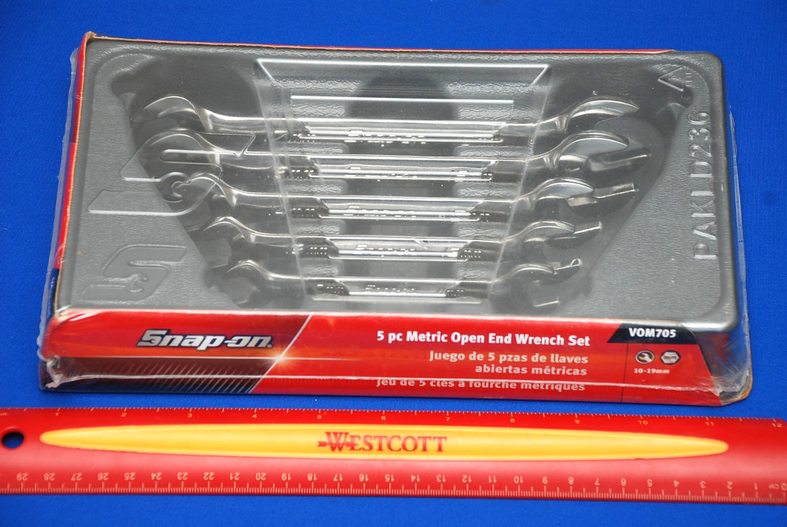 Snap-on NEW 5 Piece Metric Open-End Wrench Set 10mm-19mm VOM705