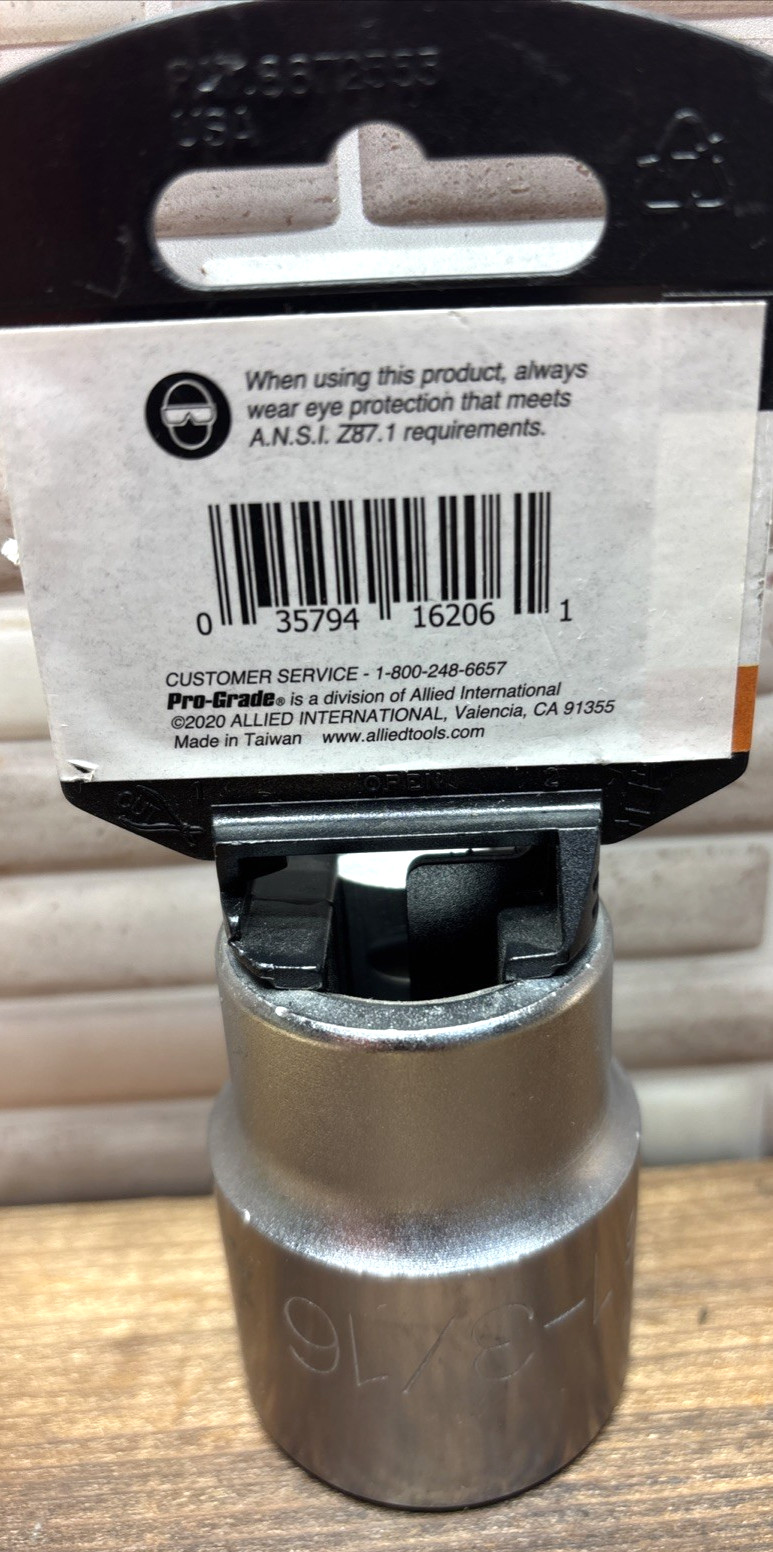 1-3/16” Prograde Socket, 3/4″ Drive, 12 Point, Chrome, SAE, 16206, Free US Ship
