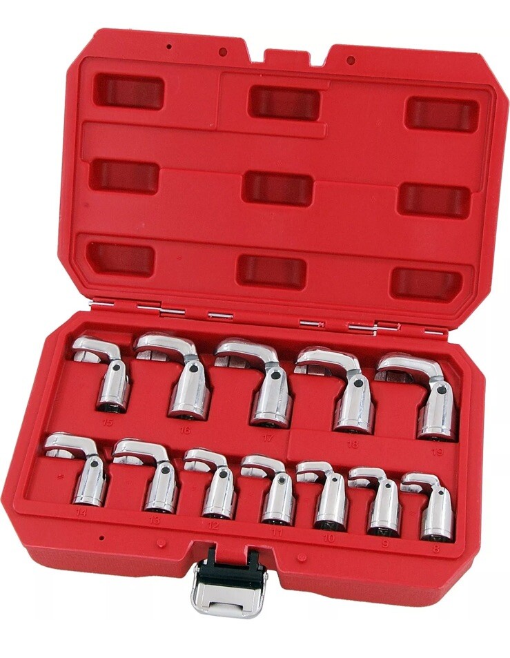 Flex Crows Foot Wrench Set 3/8″DR Flare Nut Spanner Type Crowfoot Socket Wrench