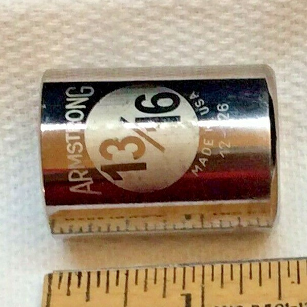 ARMSTRONG 12-126 SOCKET 13/16 INCH 12 POINT 1/2 INCH DRIVE NEW USA