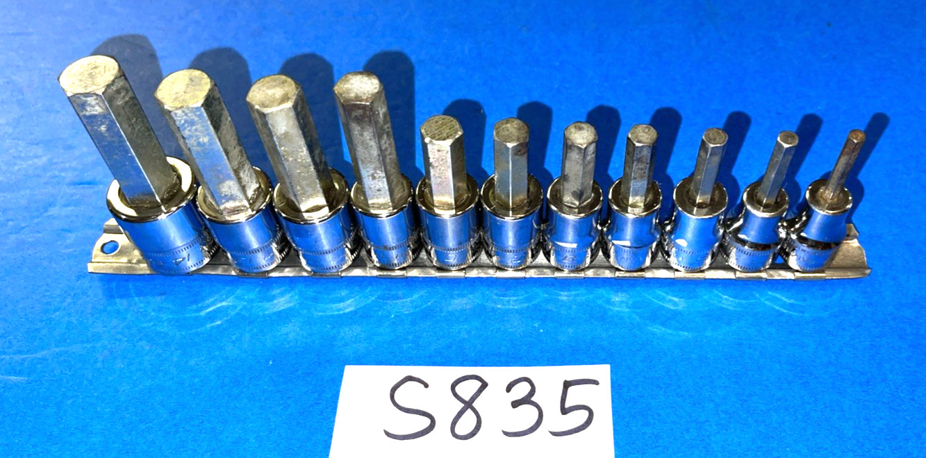 SNAP-ON TOOLS 11 PIECE 3/8 DRIVE METRIC HEX BIT SOCKET DRIVER SET 4MM TO 14MM