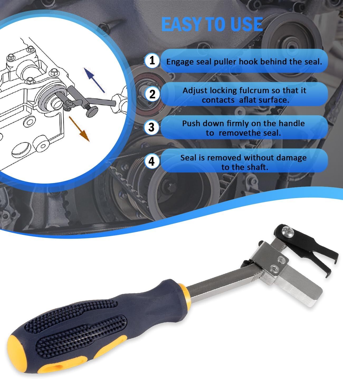 SP009 Shaft Type Seal Puller Application Cam Shaft Crank Shaft Auto Removal Tool