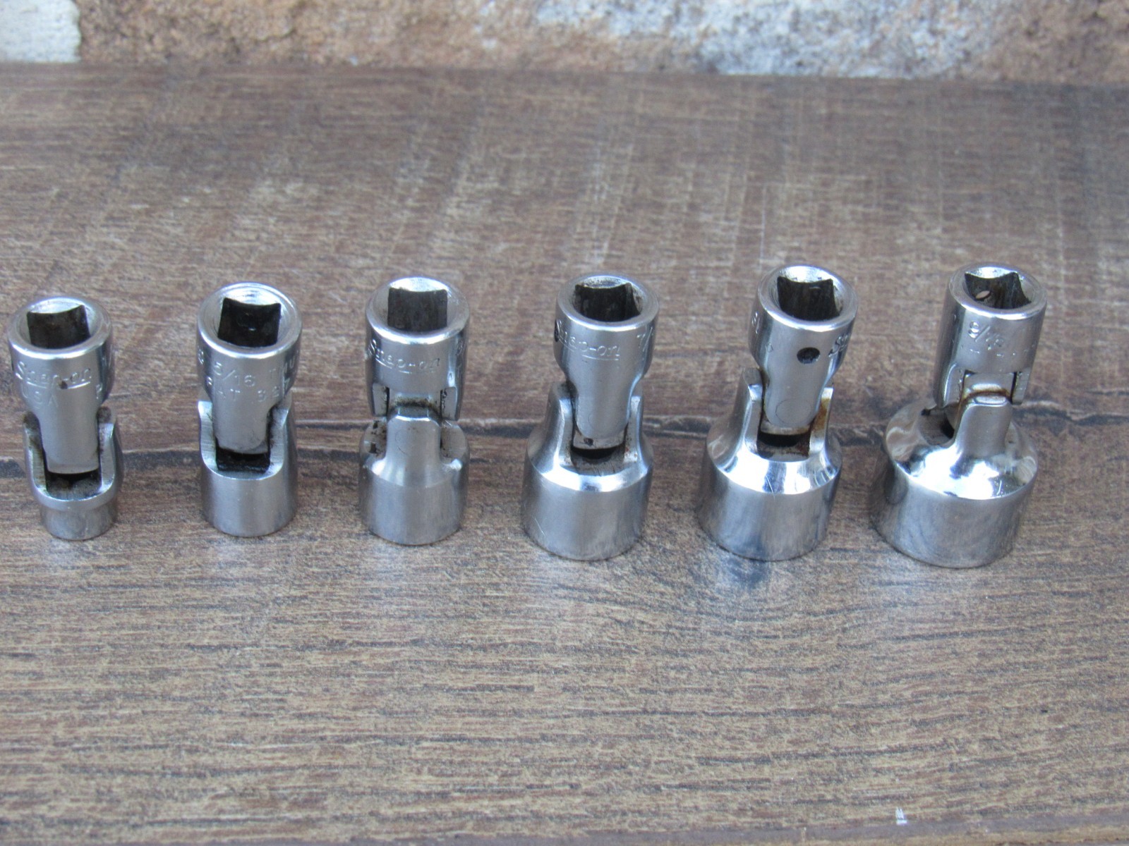 SNAP ON 106TMUS 1/4″ DRIVE 6 PT 6 PC SAE UNIVERSAL SWIVEL SOCKET SET UNDERLINE