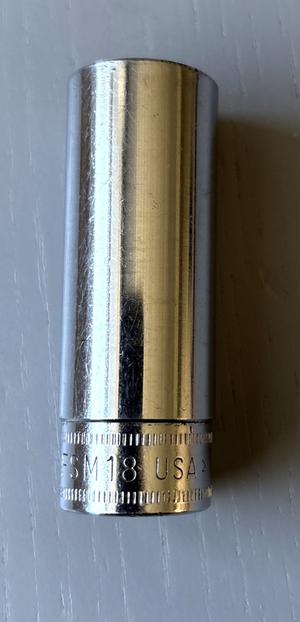 Snap On 3/8″ Drive 18MM 6PT Metric Chrome Deep Socket SFSM18 USA Made Free Ship