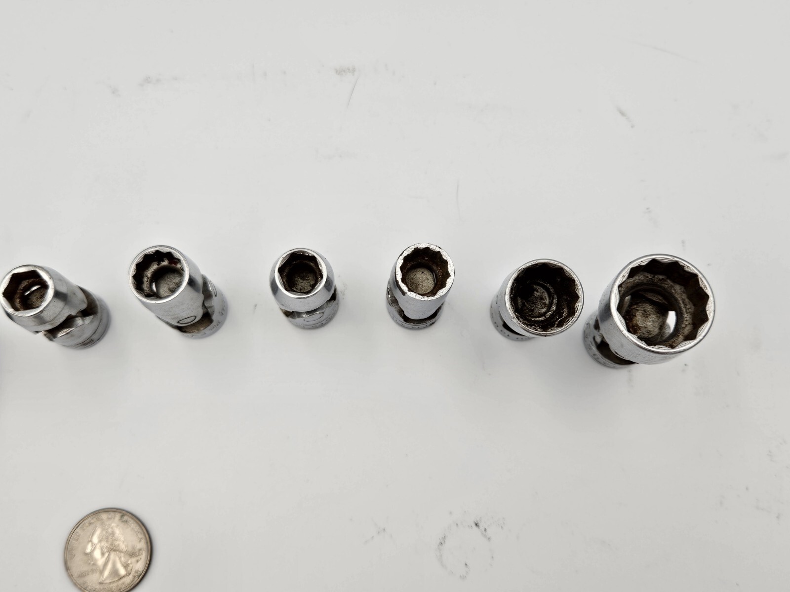 Snap-on 3/8″ Drive 8 Piece Swivel Mixed Socket Set 4 12pt, 3 6pt, 1 3/8″ to 3/8″