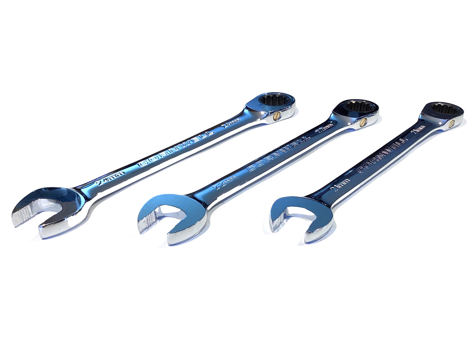 Cornwell Tools 3 Piece Metric Ratcheting Combo Wrench Set Foam Tray CRW3MSB MINT