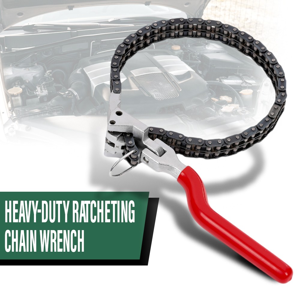 Chain Type Oil Filter Wrench Spanner 13.8in Chain Wrench Oil Filter Removal Tool