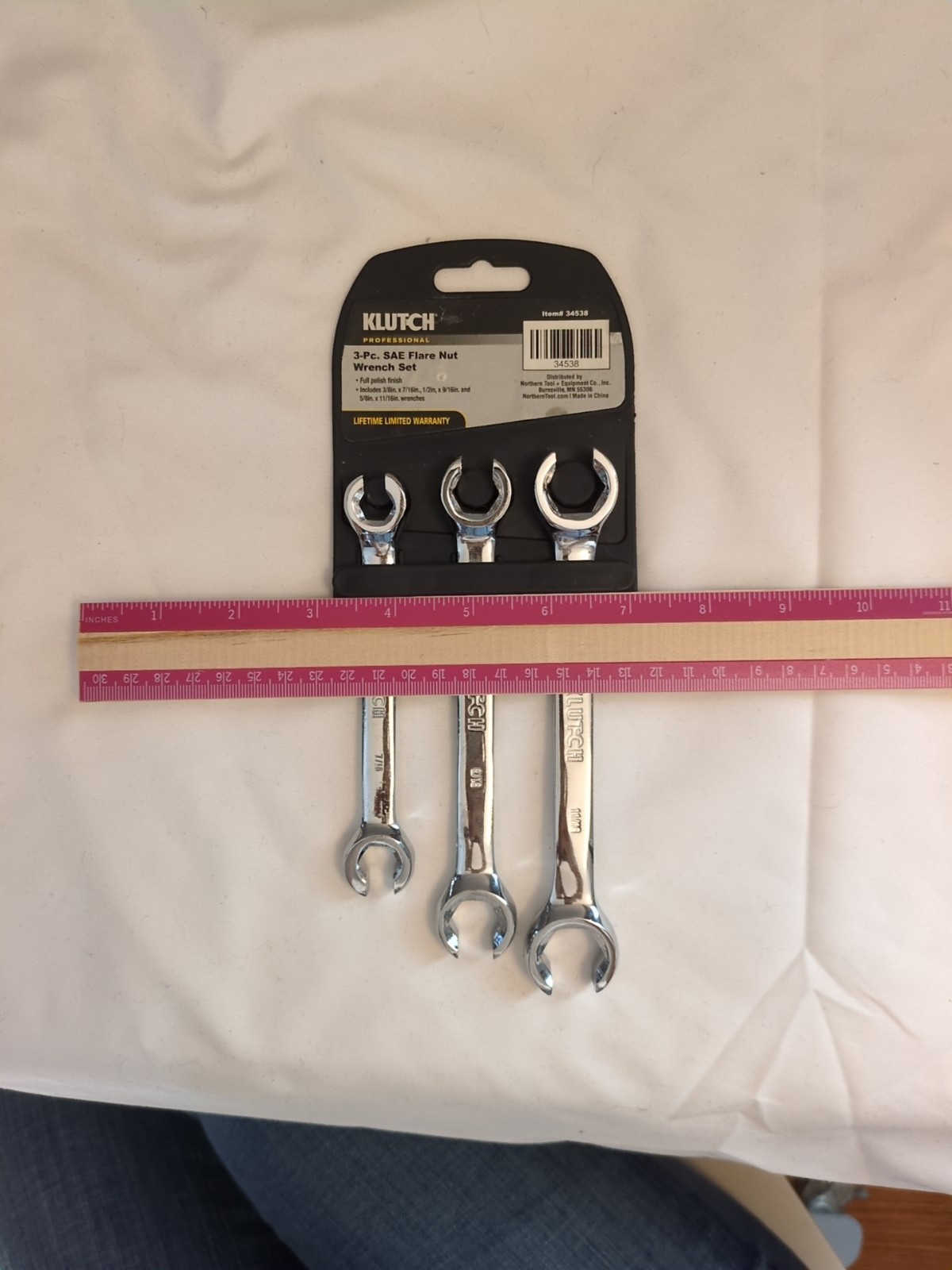Klutch 3-piece SAE Flare Nut Wrench Set. NOS, Brand New