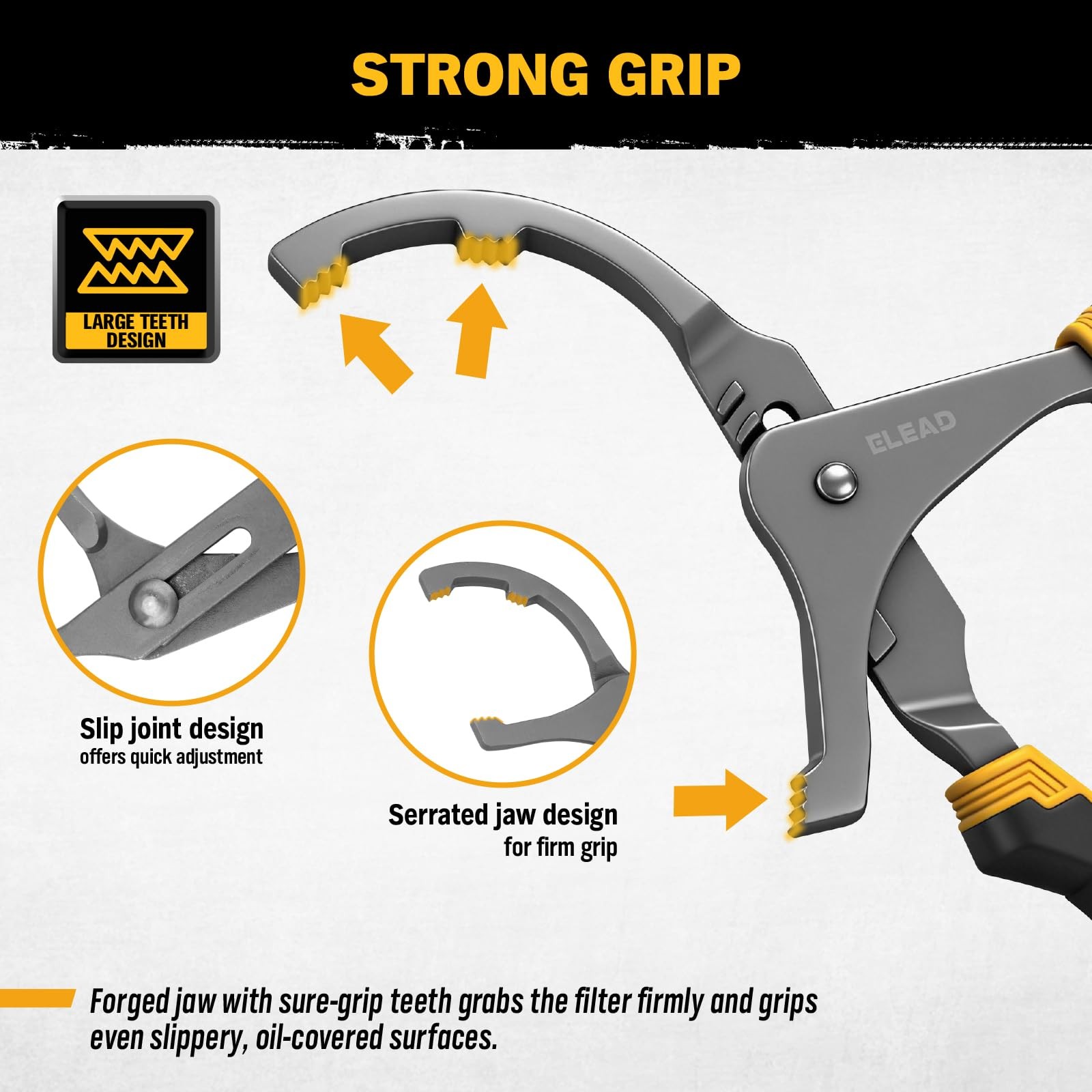 Adjustable Oil Filter Wrench Set 9″ & 12″ Pliers for Cars, Trucks, Motorcycl…