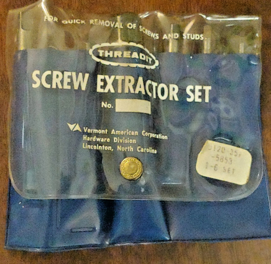 Vermont American/Threadit 6 Piece Extractor Set NO. 1-6, 3/32″ to 7/8″ USA