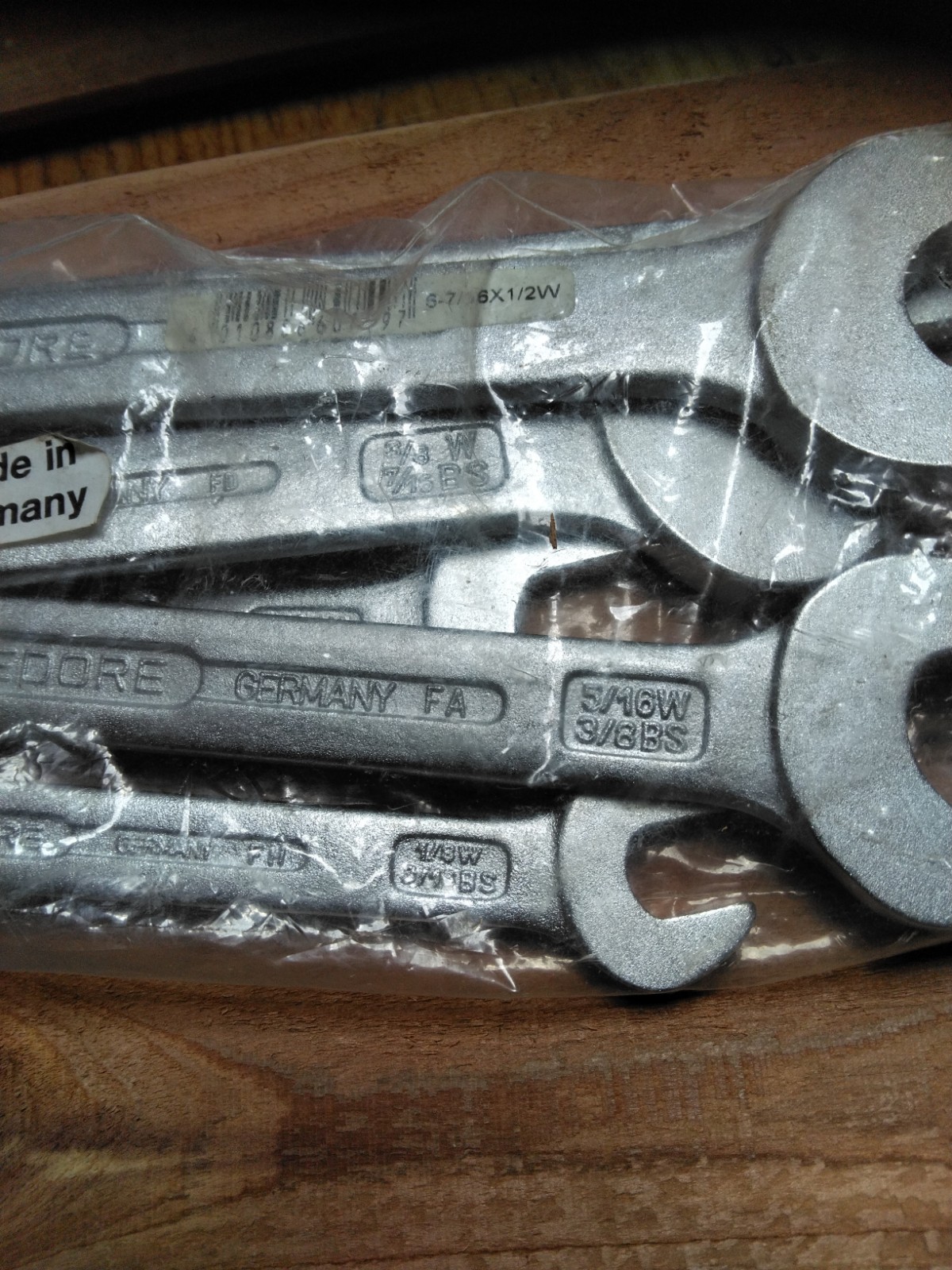VTG NOS GEDORE 6-06 W VANADIUM DBL OPEN END WRENCH SET 6 PC AUTO WHITWORTH GERMA