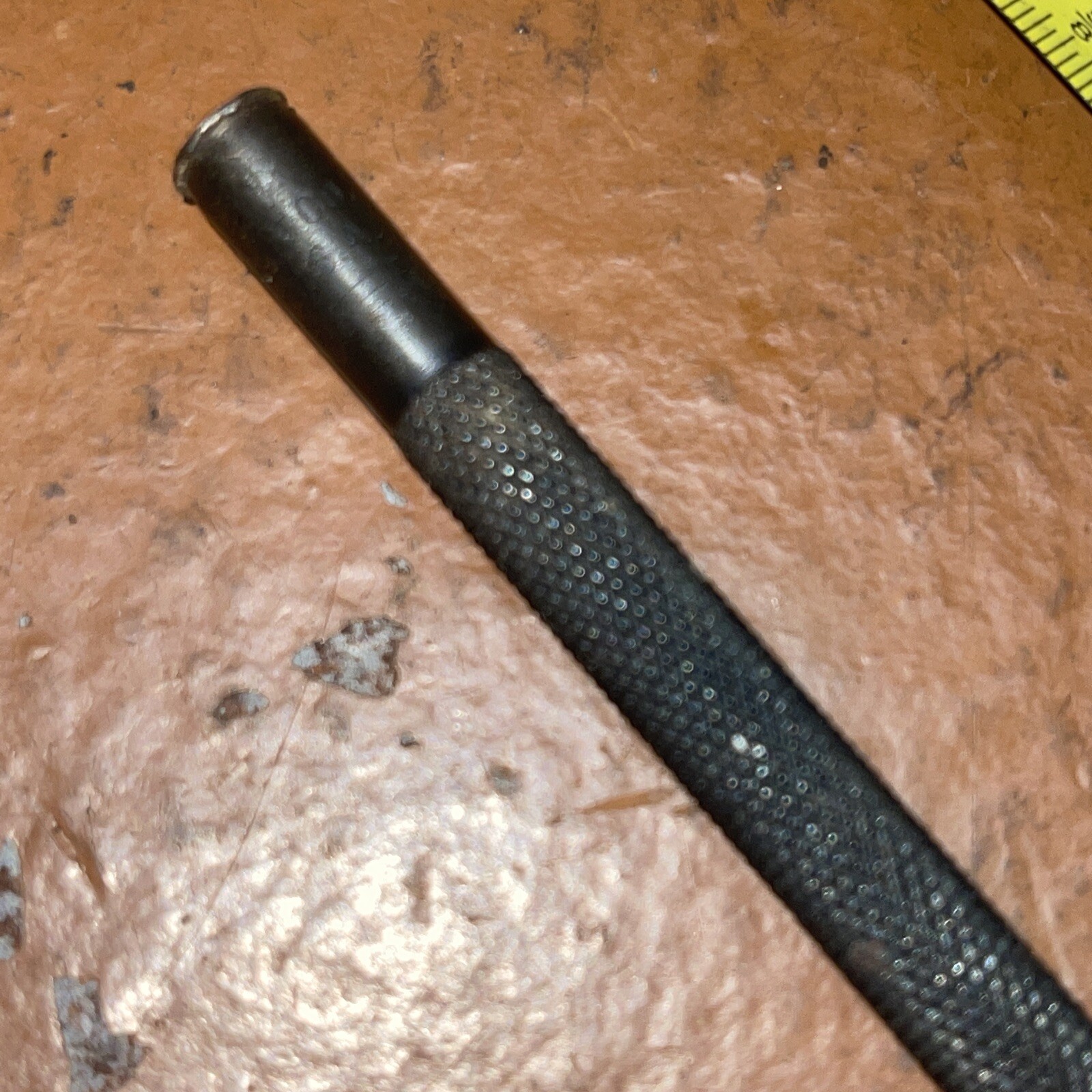 Vintage LS Starrett USA 1/8 In tip 4 Inch Long stubby Short punch Knurled Grip