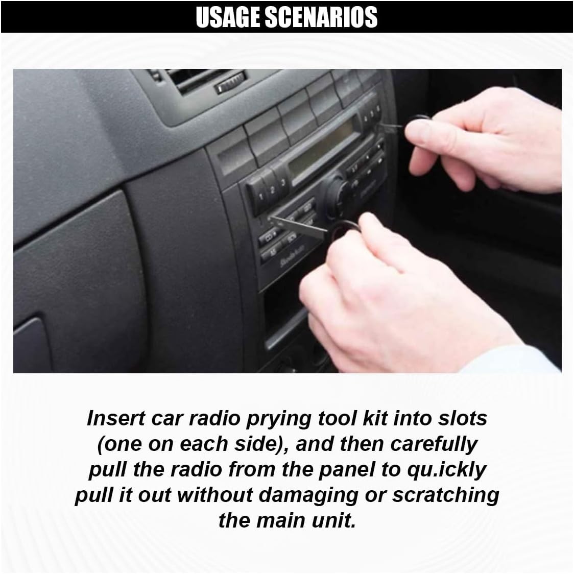 4PCS Car Radio Removal Tool Kit – Stainless Steel U-Shaped Stereo Disassembly…