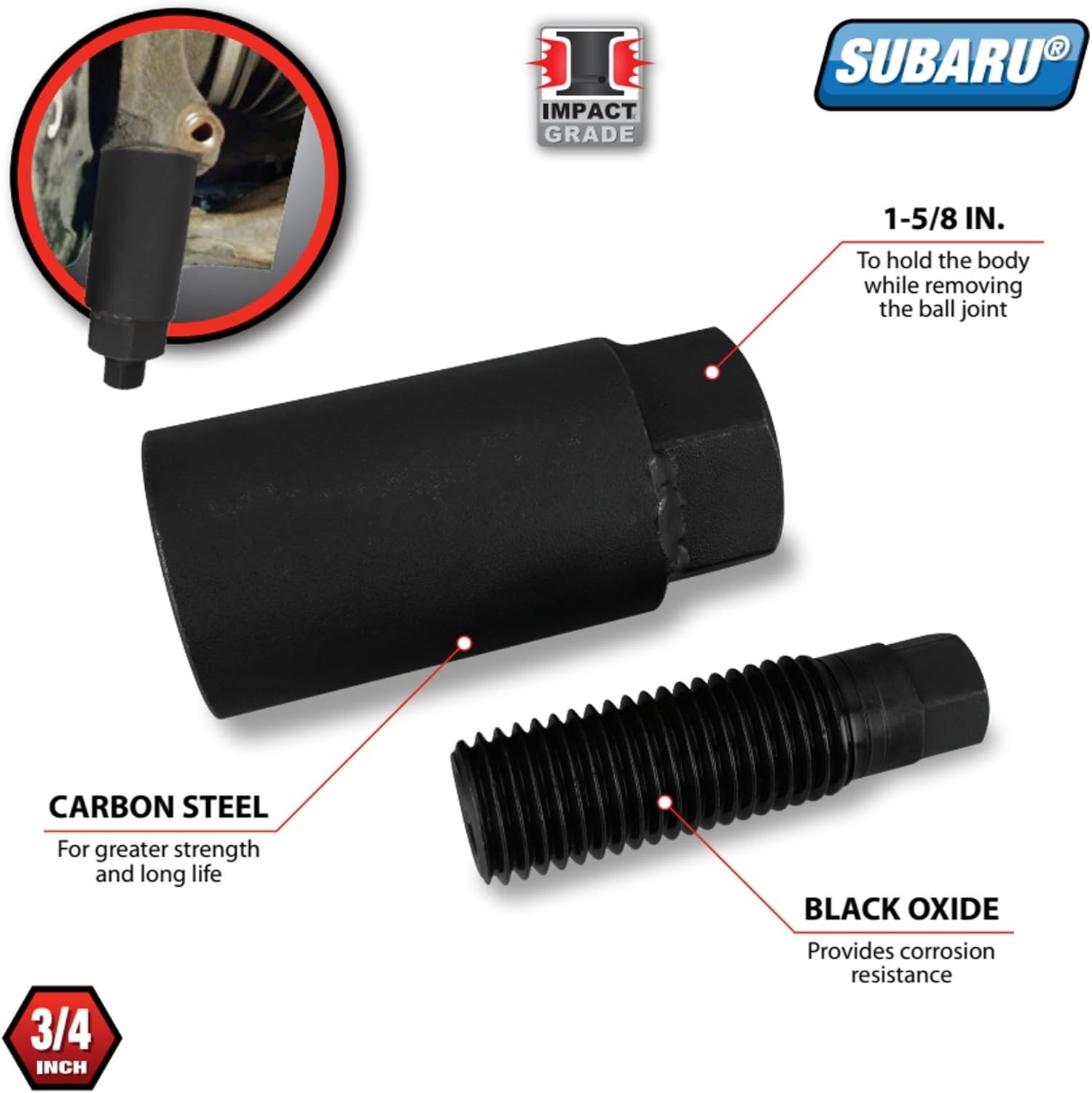 Performance Tool W83052 Ball Joint Puller, Carbon Steel, Heat-Treated, Black