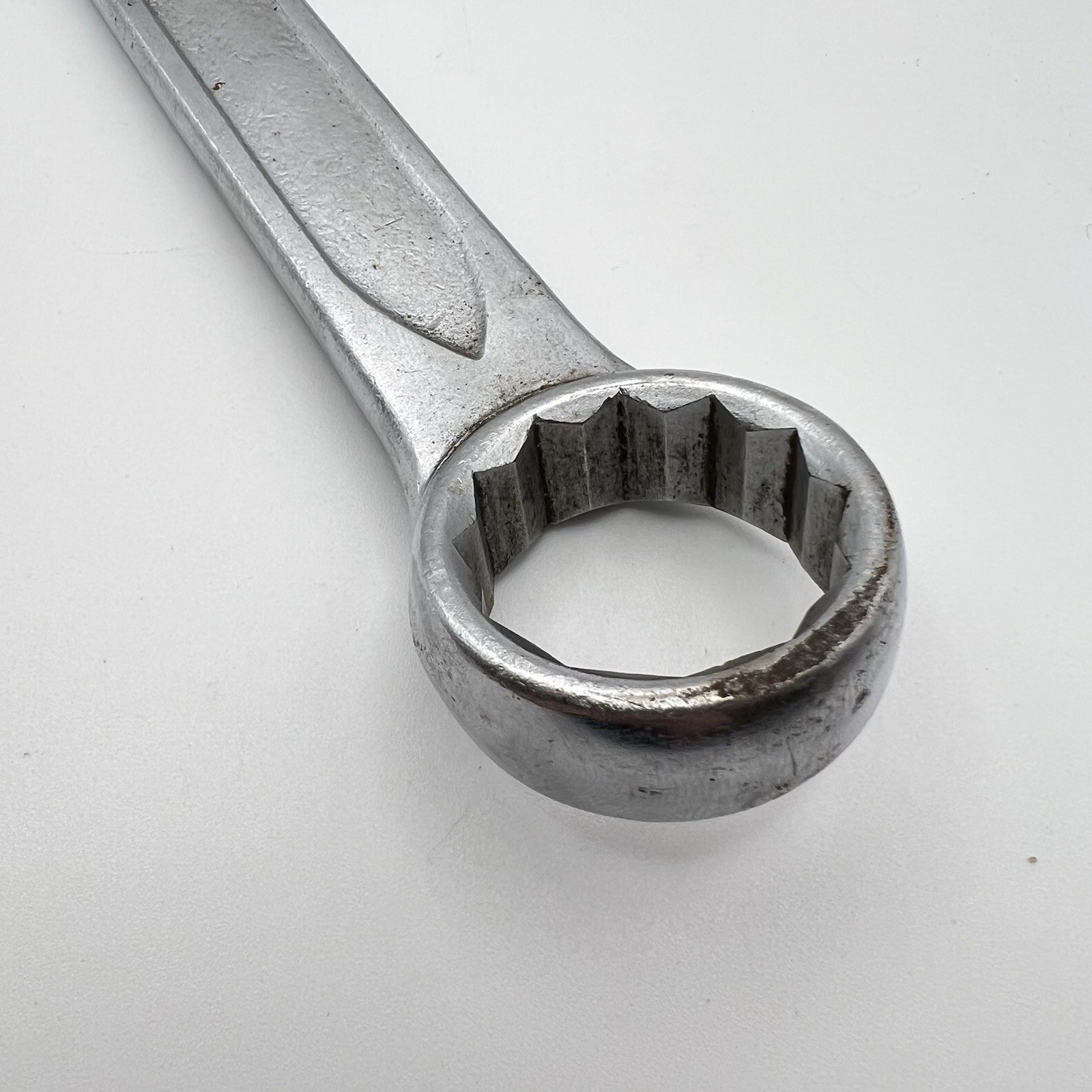 Indestro USA 1083 1-1/8” SAE 12 Point Combination Wrench Vintage Engravings
