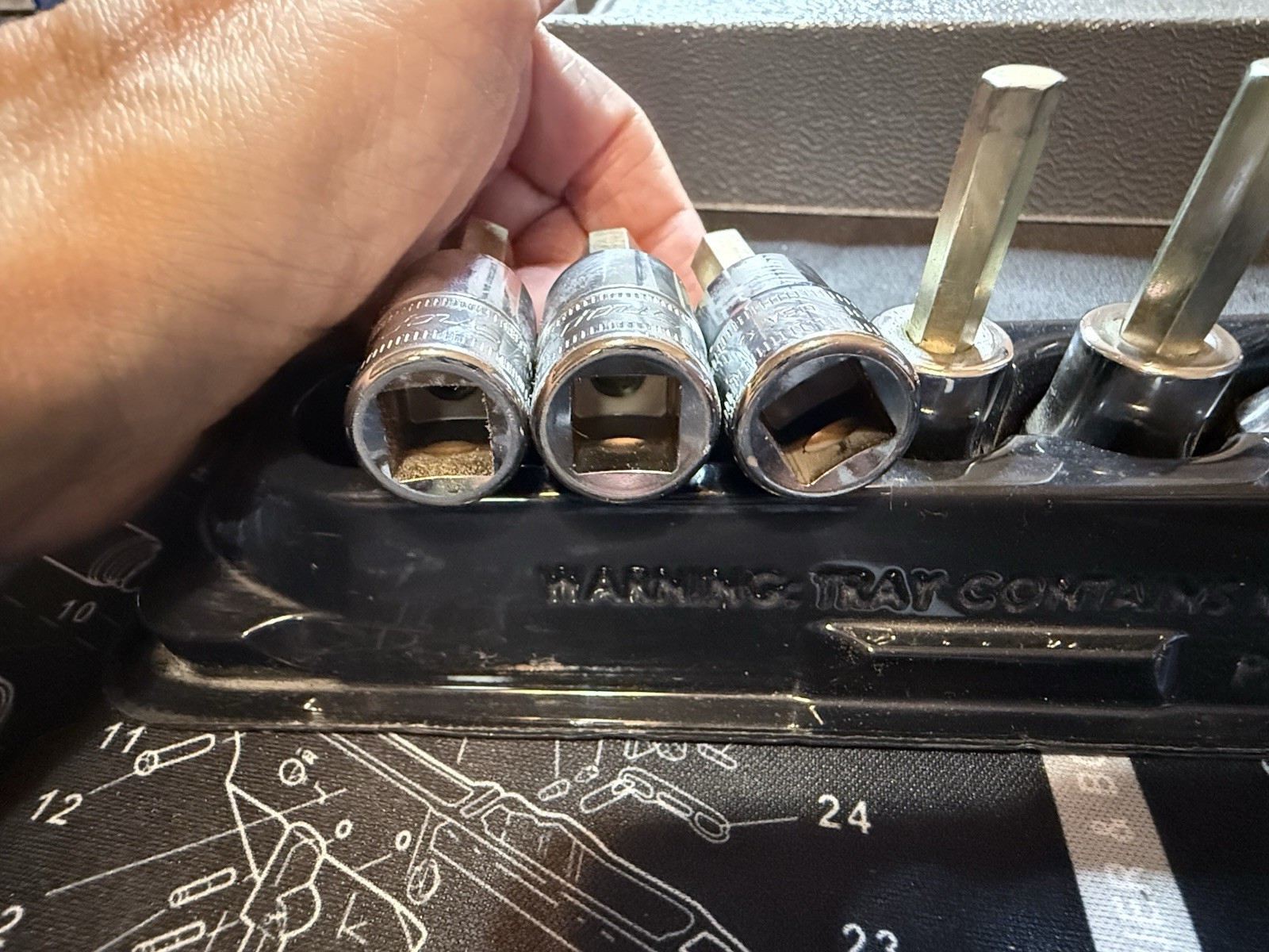 SNAP-ON 3/8″ Drive Hex Bit Driver Socket Set 7 Pc