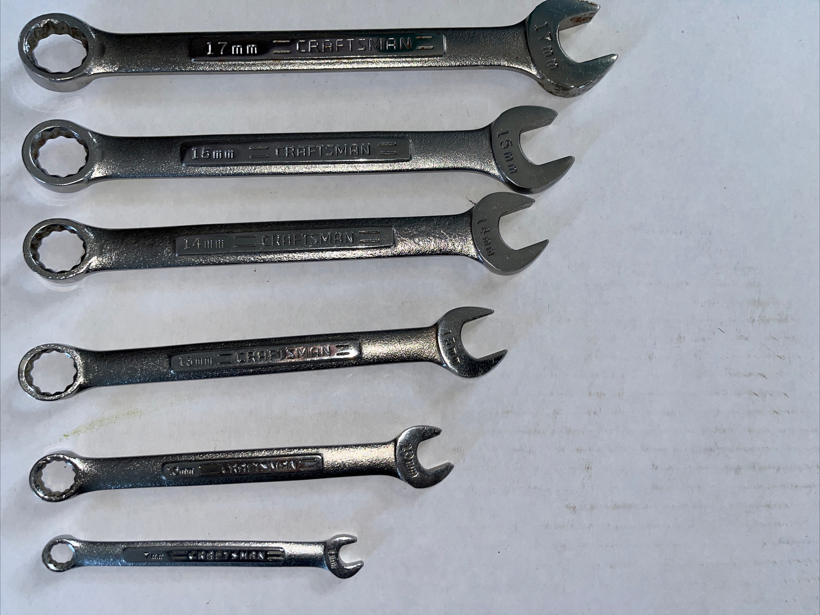 Craftsman USA 6 piece metric wrench set 7mm 10mm 13mm 14mm 15mm 17mm