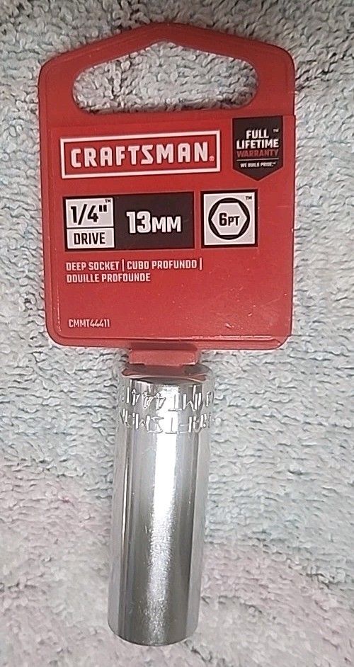 New Craftsman 1/4″ 13MM & 3/8″ 15MM 6 Point Deep Socket CMMT44411 & CMMT44432