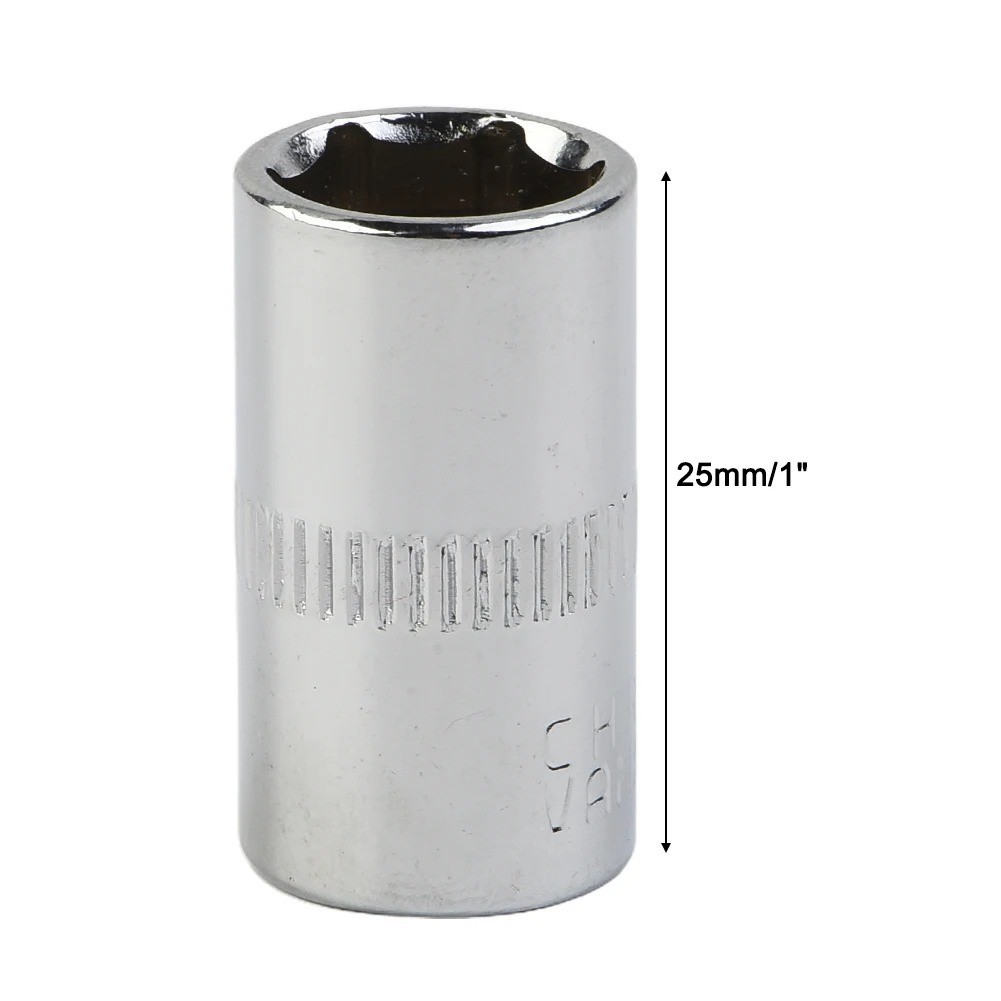 4Pcs 1/4-inch Drive 10mm Cr-V 6-Point Shallow Socket 25mm Length