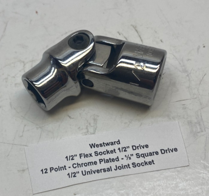 Westward 1/2″ Flex Socket 1/2″ Drive – 6 Point – Chrome Plated – 1/2″ U-Joint