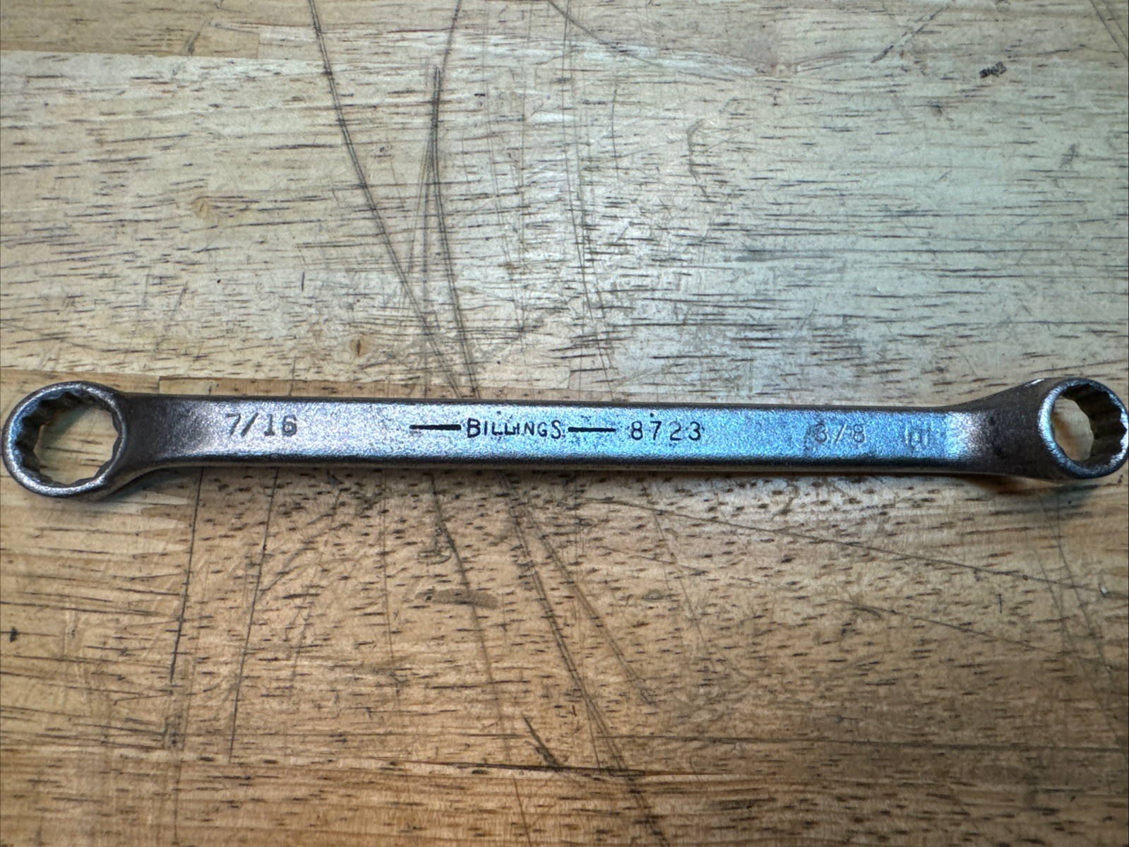 Billings Offset Box Wrench 7/16″ and 3/8″ 12 Point #8723 Made in USA Vintage