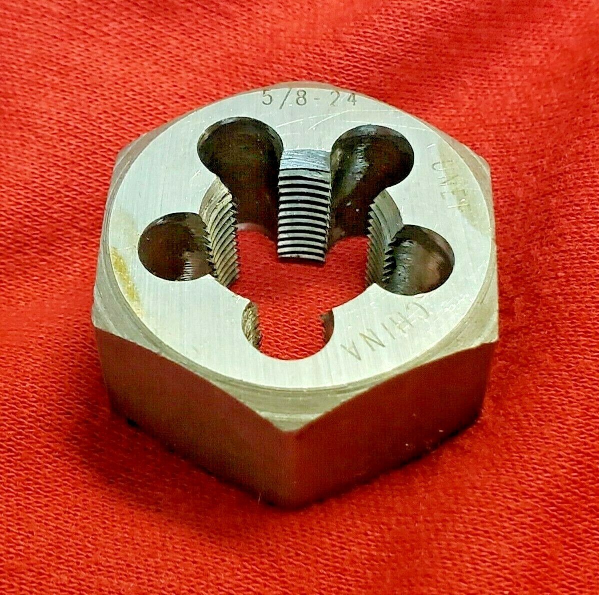 5/8-24 x 1-1/4″ Hex CS Hex Die Gunsmithing Rethreading A1 416-04024