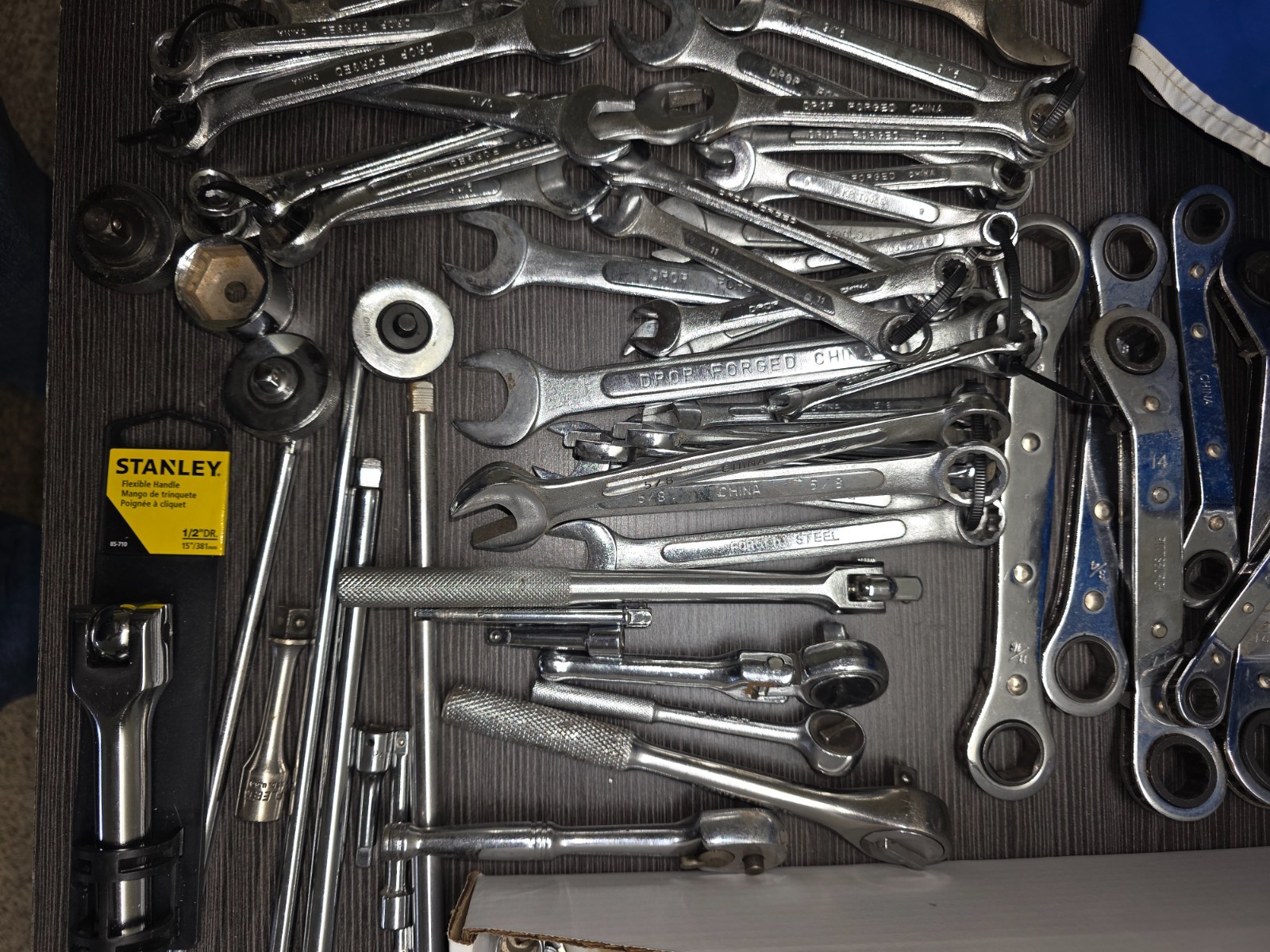 Lot of Misc Sockets, Ratchets, Extensions and Wrench’s – Sets are not complete