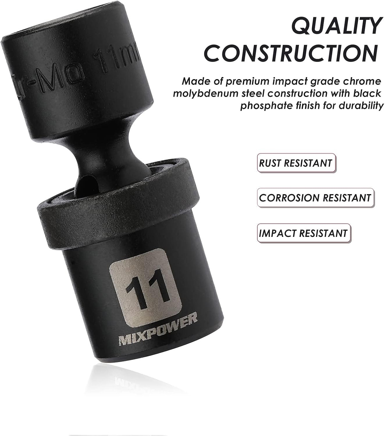 Professional 12-Piece 1/4″ Drive Impact Socket Set with Laser Marking for Ease