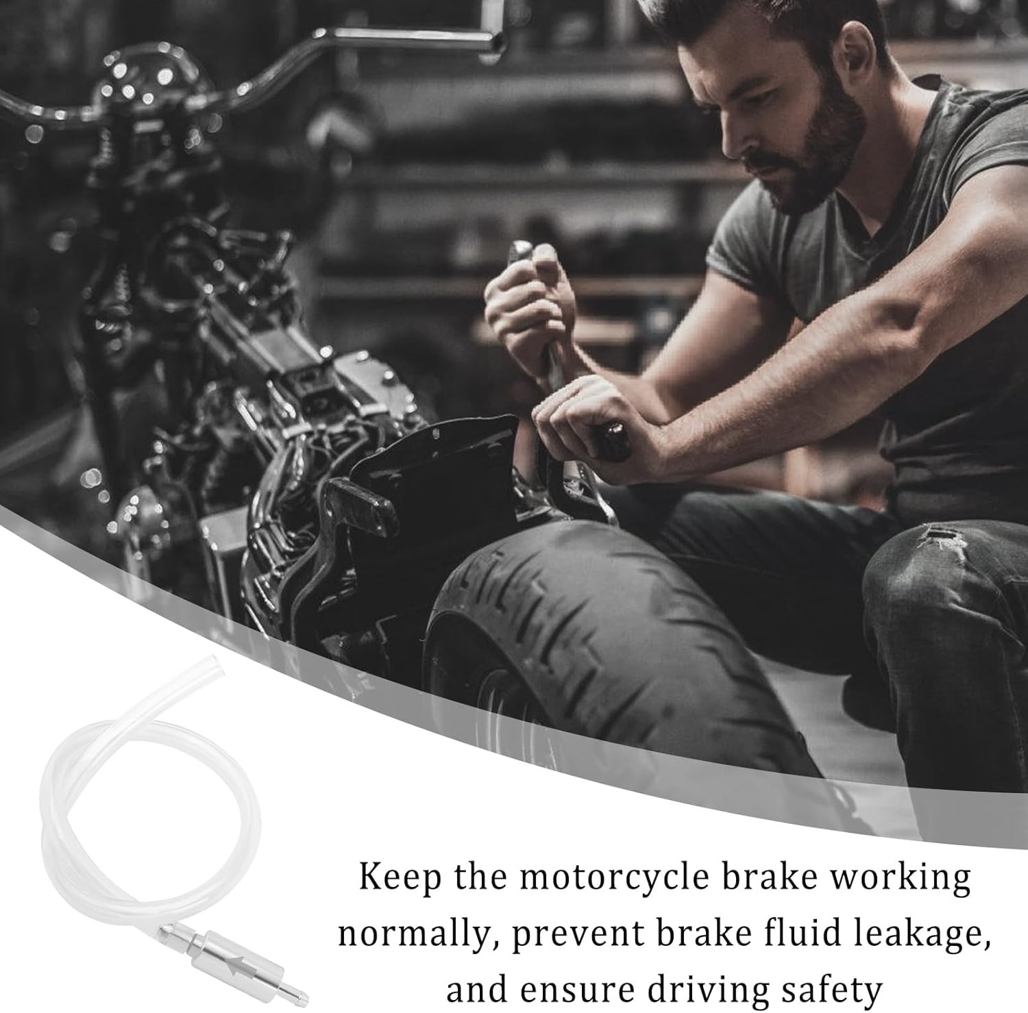 Durable Brake Bleeding Kit with One-Way Valves and Dust-Proof Caps for Safe Use
