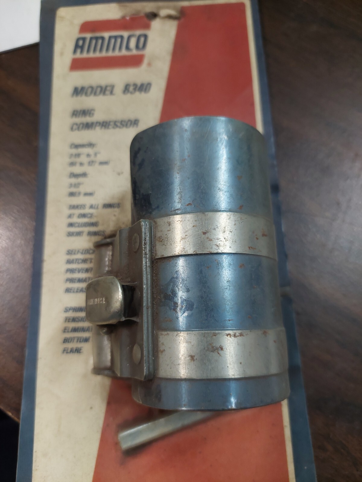 AMMCO Model 8340 Piston Ring Compressor 2 1/8″ to 5″ Ratcheting Installer Tool
