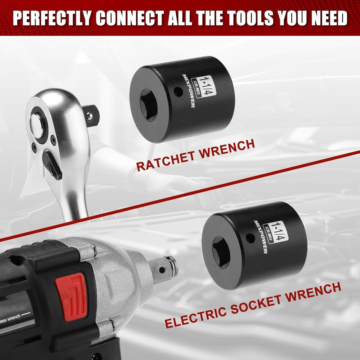 High Torque Shallow Impact Socket 1-1/4″ for 1/2″ Drive Tools— Included