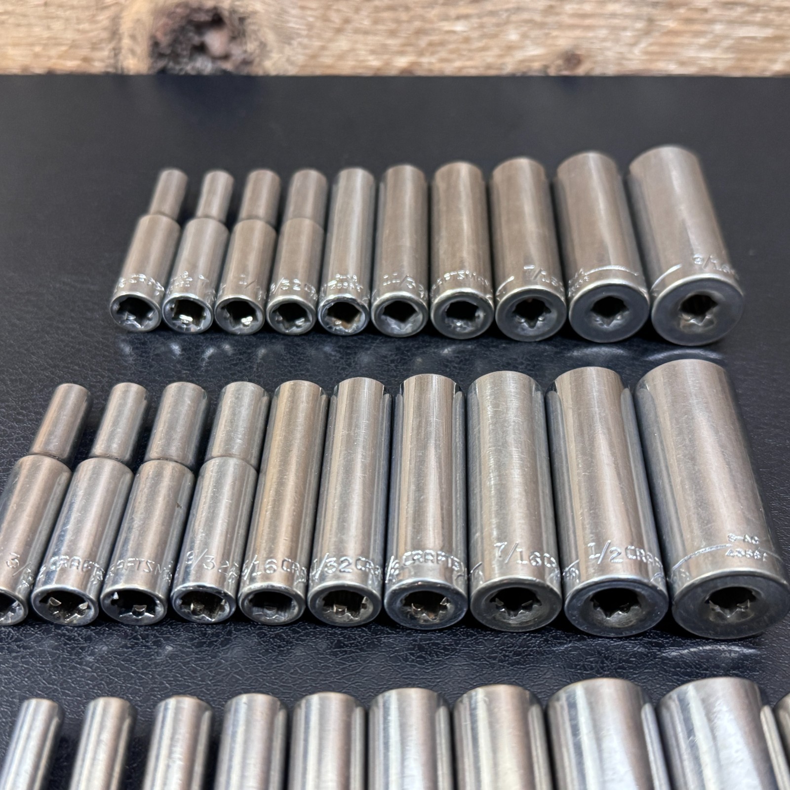 Craftsman S-AC 1/4 Drive Metric & SAE Socket Set STD Deep w/ Ratchet 44807 —65pc