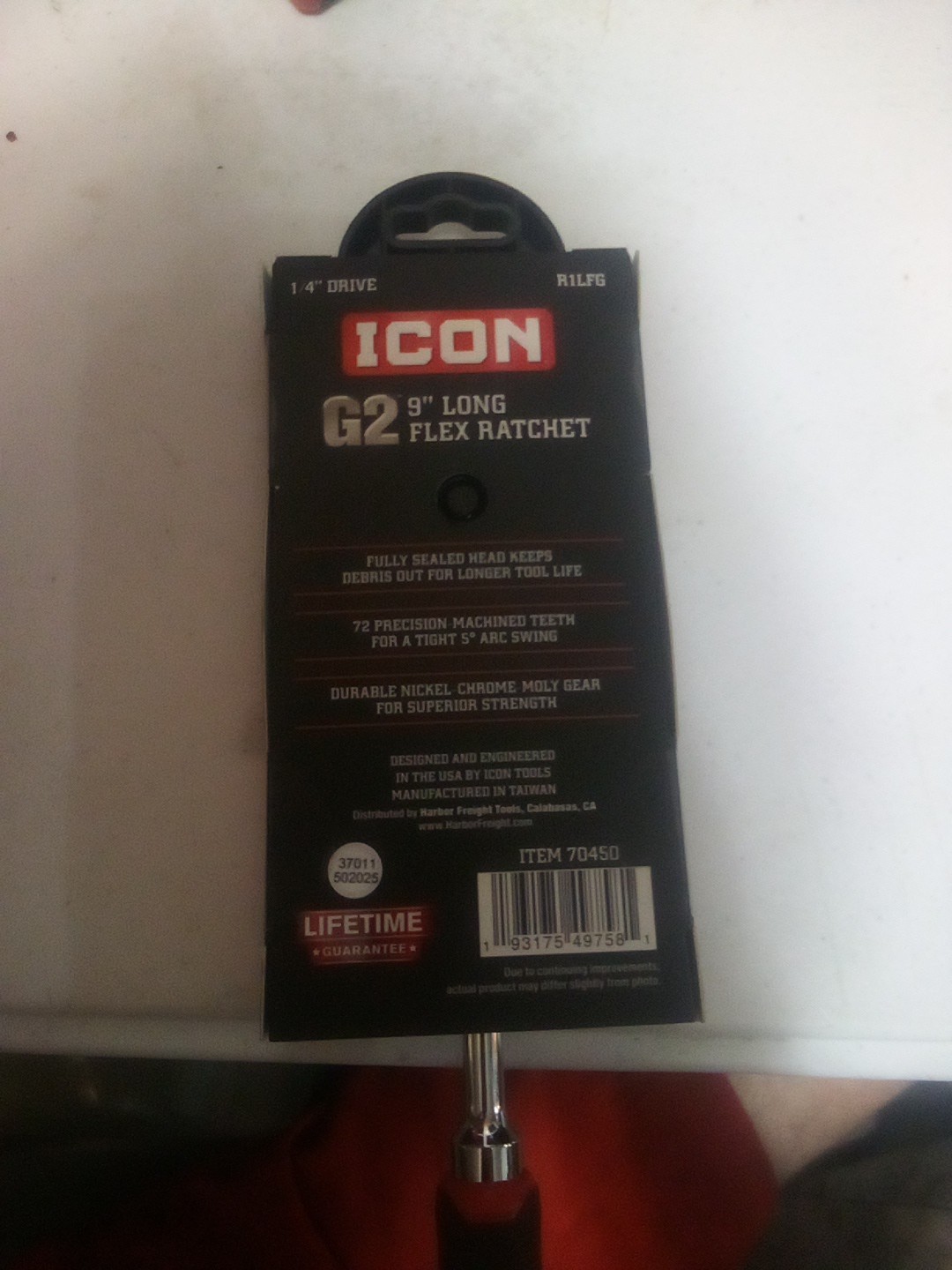 ICON G2 1/4″ Drive 9″ Long-Reach Flex Ratchet – R1LFG 70450 – NEW IN PACKAGING!