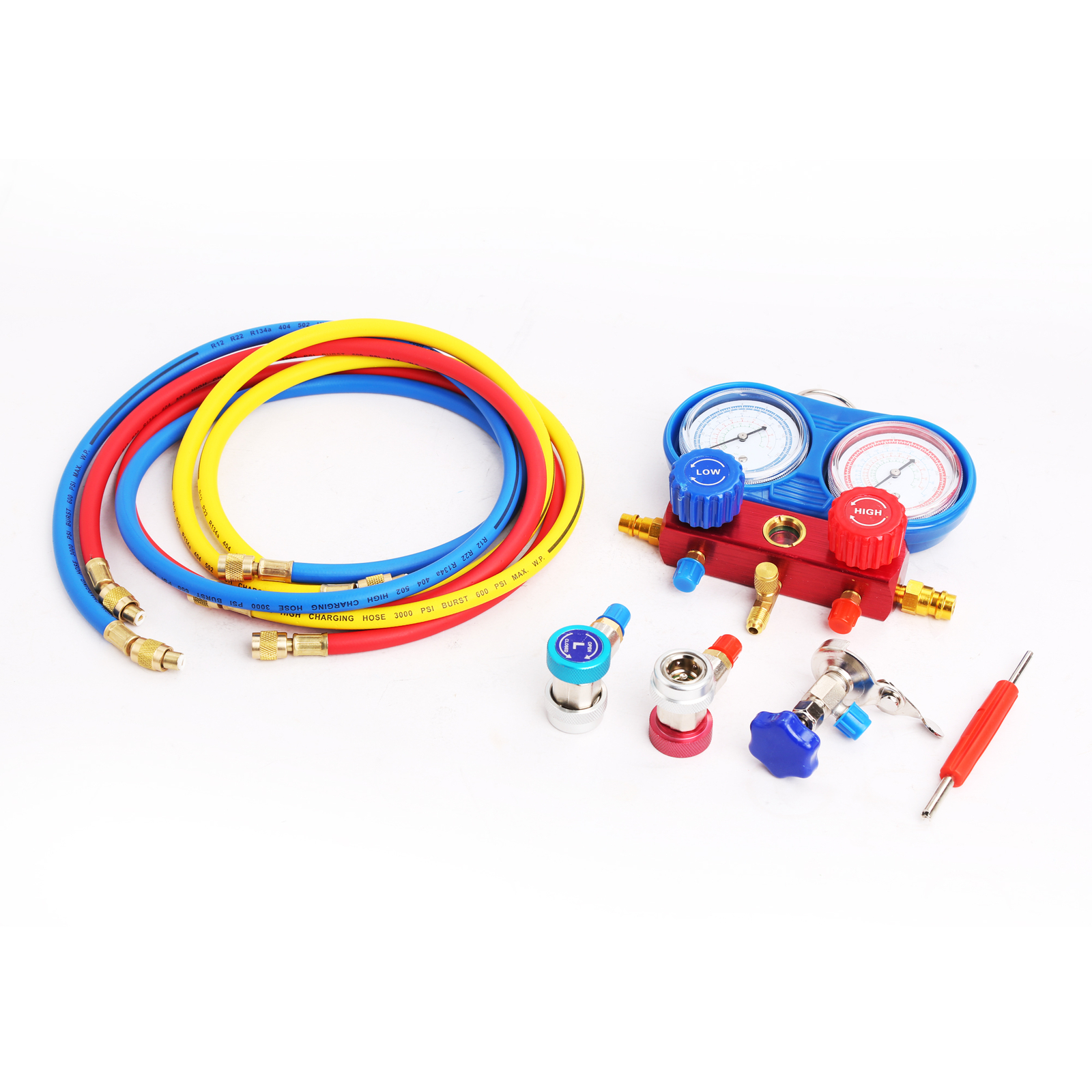 For Car R134A Air Conditioning Refrigeration Manifold Gauges With 60″ Hoses US