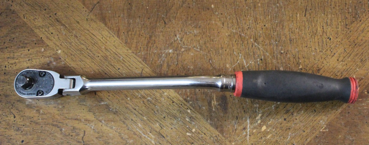 Snap On 3/8″ Drive Flex Head Ratchet Soft Grip Bent Handle FHBF80