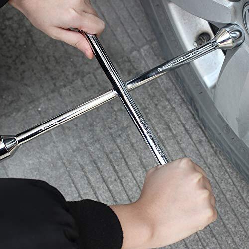 14 Inch Universal 4-Way Cross Lug Wrench for Car Tire Changing Repair Tool