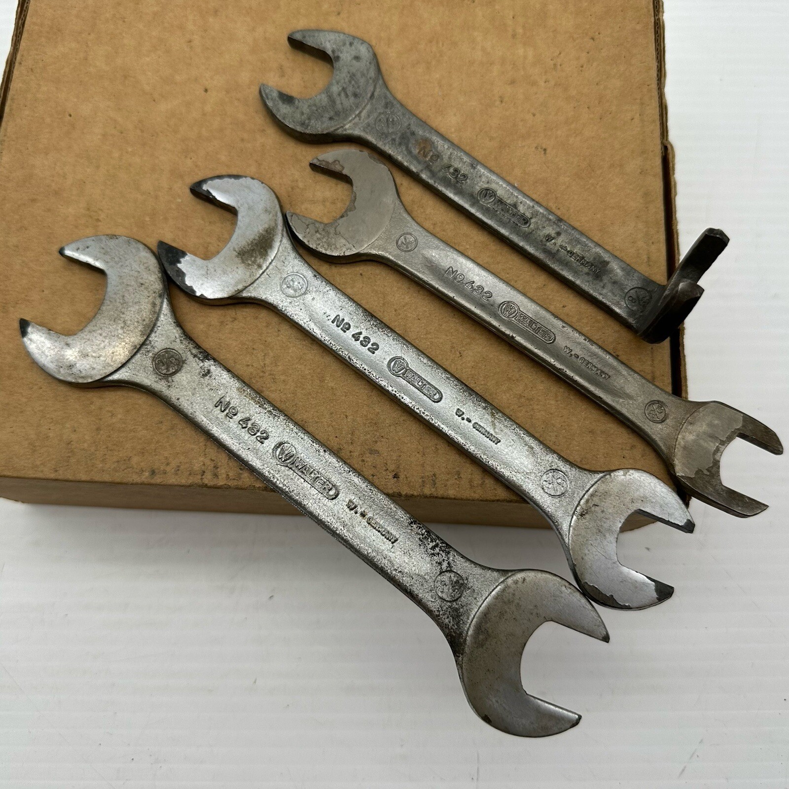 Vintage Walter Germany 432 Toolkit Open End wrench Set Lot 4 SAE 19/32-7/8