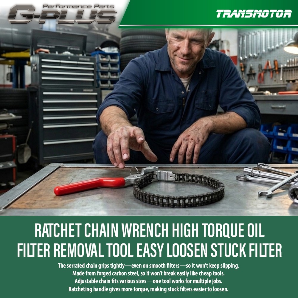 Heavy-Duty Ratcheting Chain Wrench Oil Filter Change Pipe Fittings 60-160mm