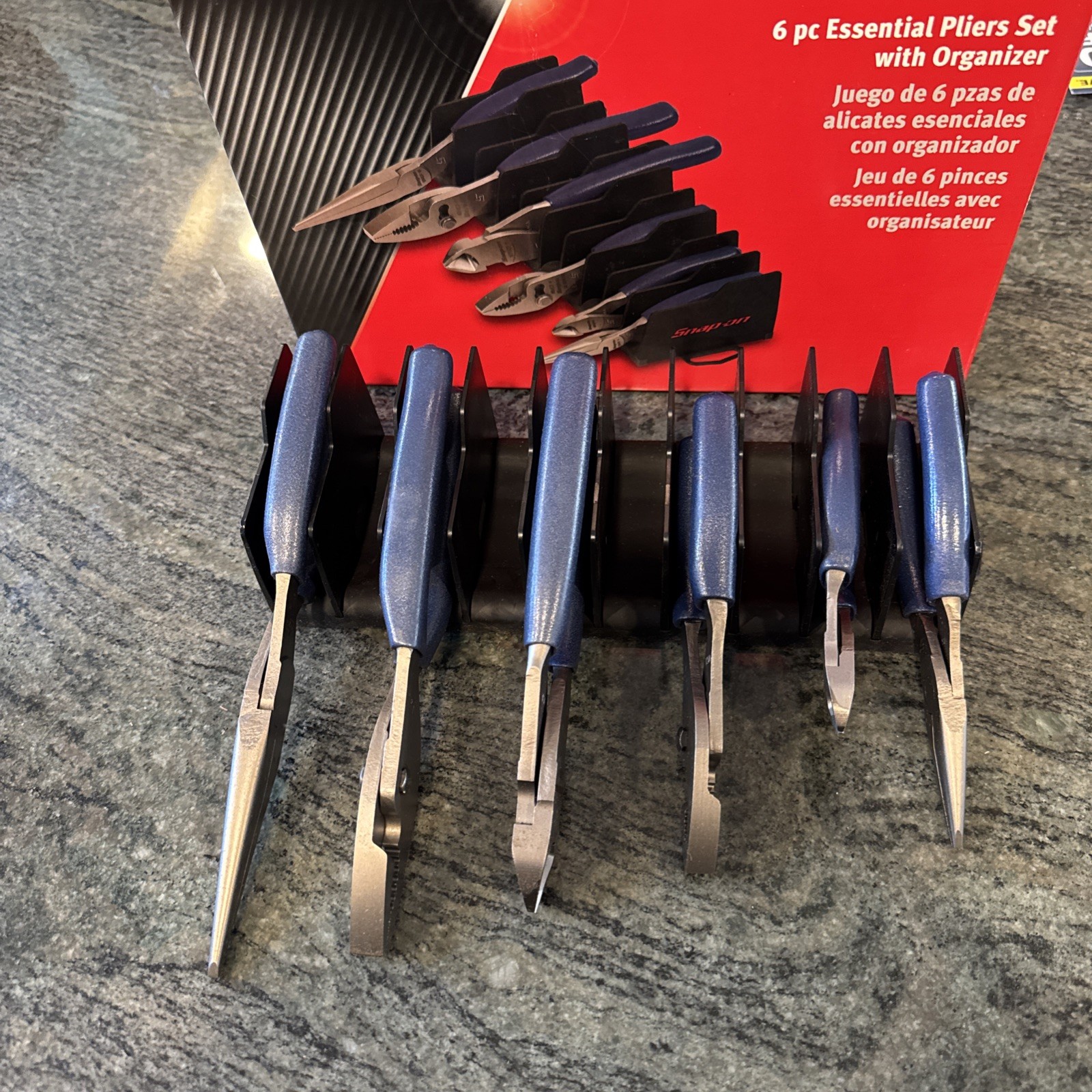 Snap On pl600es1rkmb 6 pc. plier cutter set in tray power blue new