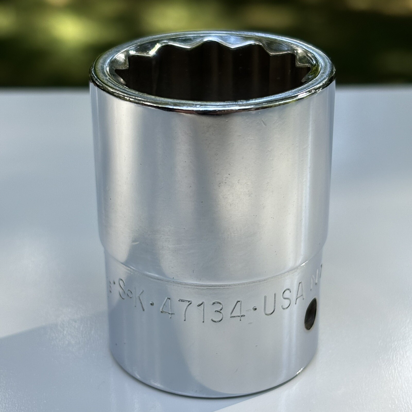 VTG NOS S-K 47134 3/4” Dr 12 Pt SAE 1 1/16” Standard Shallow Chrome Socket USA