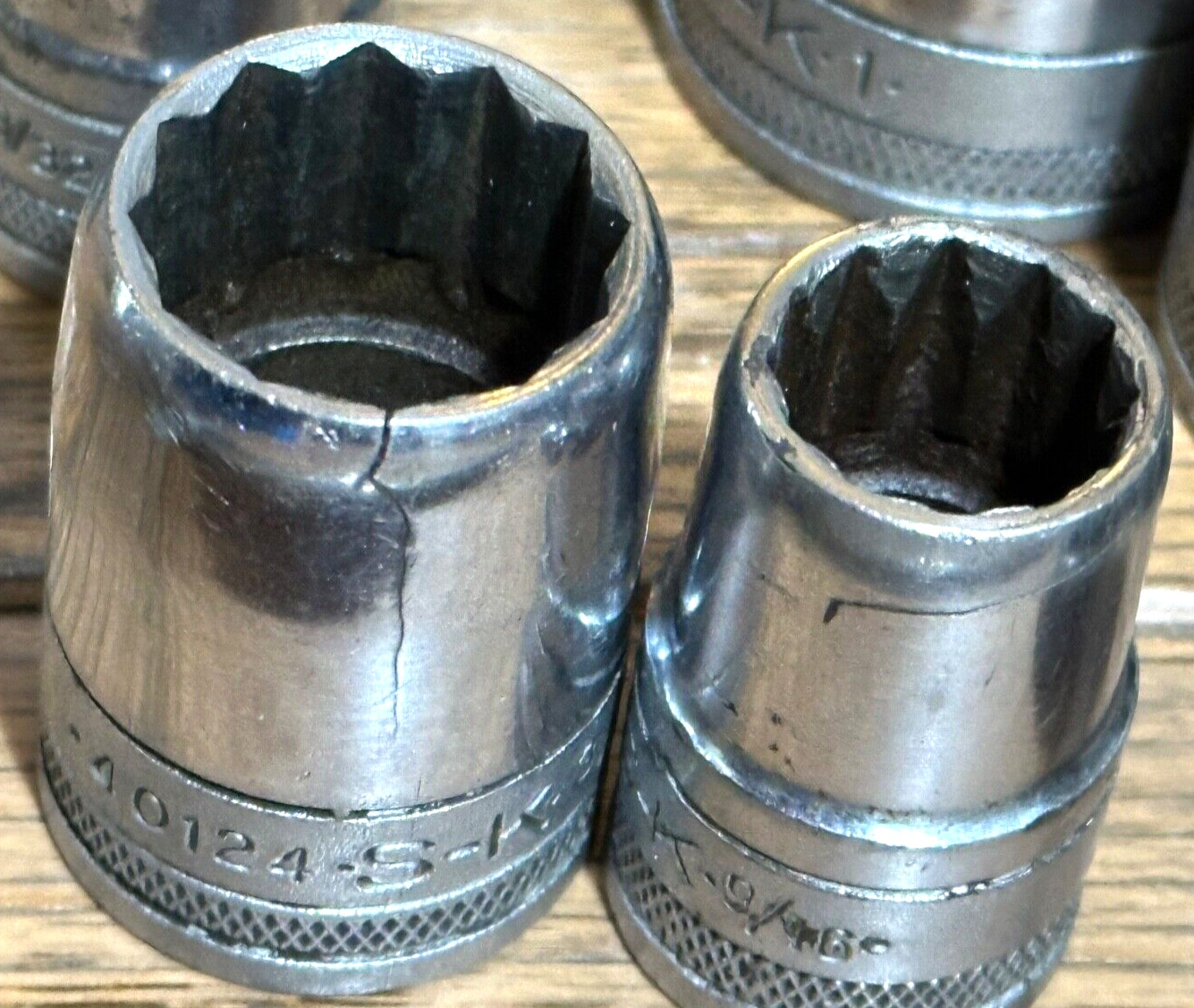 VTG SK Tools KNURLED Socket Set Shallow 1/2″ DR T Handle Breaker Bar Lot 12PT