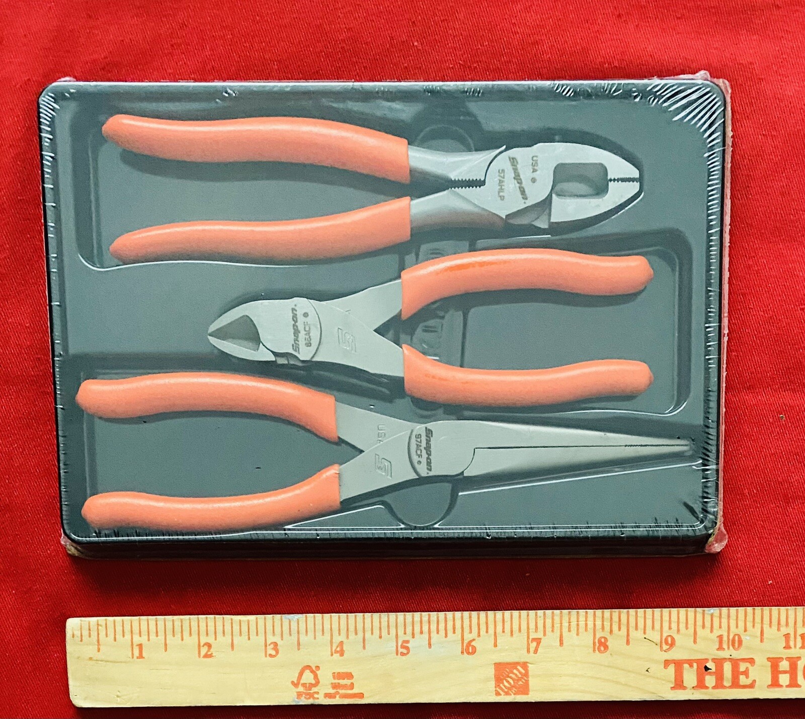 Snap On Pliers Set- PLR300 Orange- 3pc Pliers Clutter Brand New!