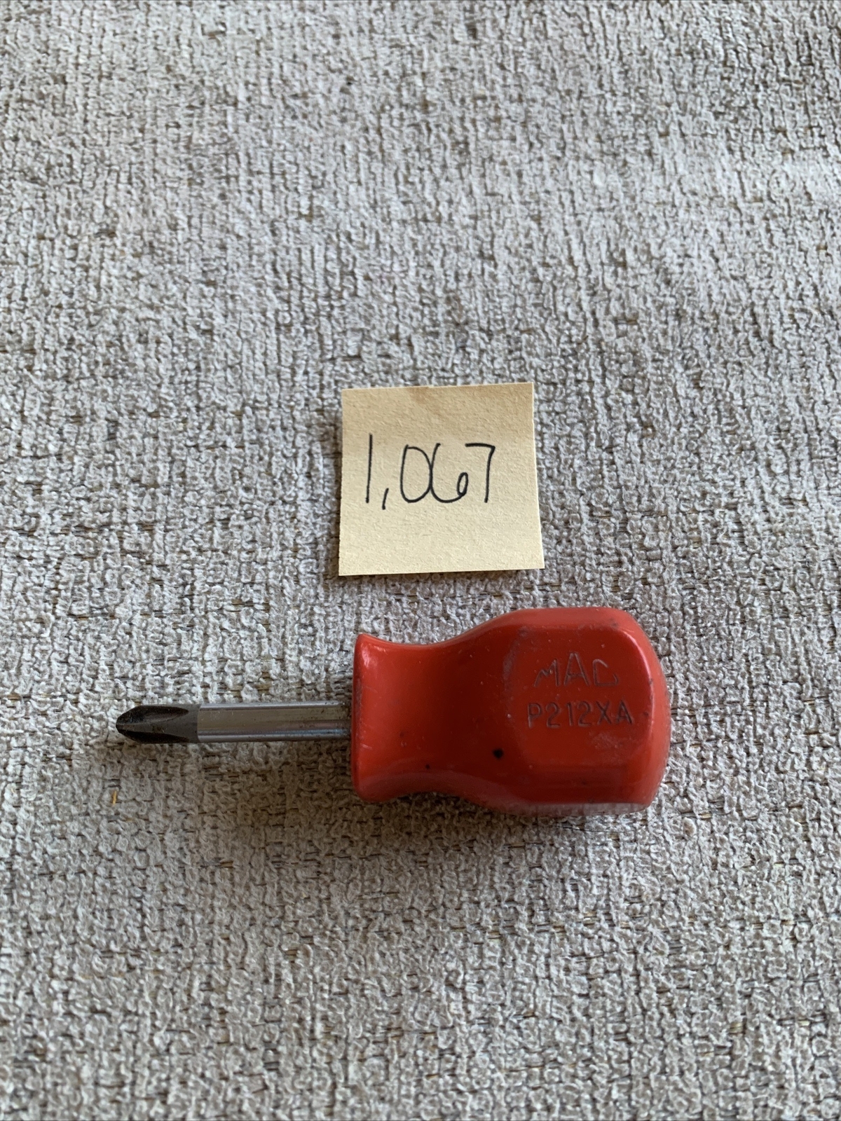 Mac P212XA Stubby Red Hard Handle Philips Screwdriver