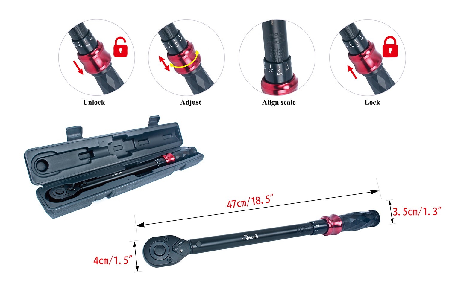 SwishTi Diamond-handle Torque Wrench for Bicycle/Automotive/Home&Garden/DIY etc.