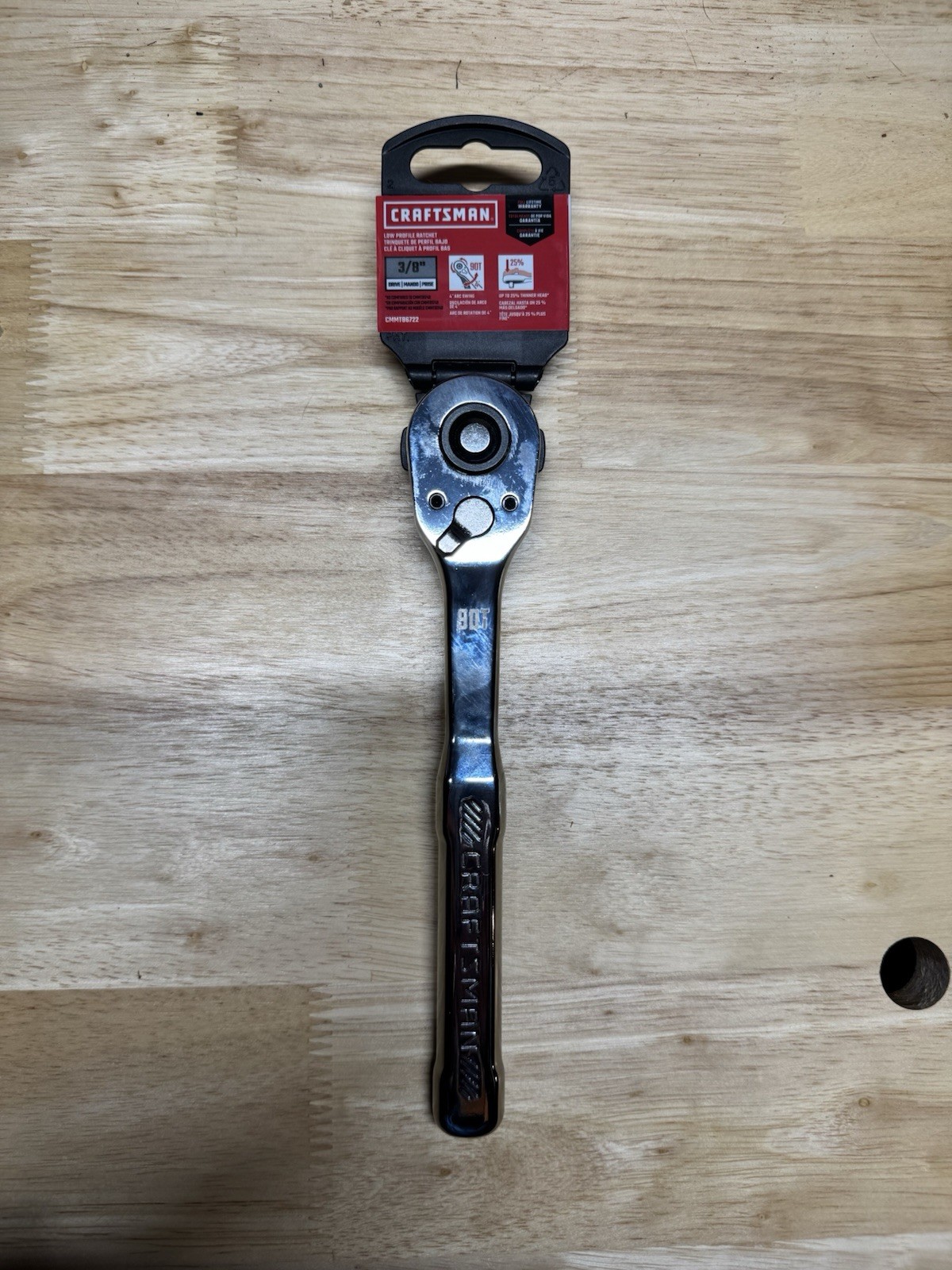 New CRAFTSMAN 3/8” Drive 90-tooth Ratchet Polished Heavy Duty.