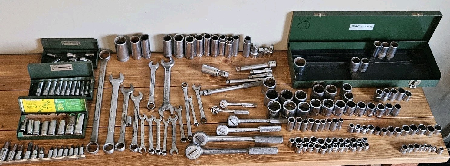Large Mixed SK Tool, Sockets, Wrenches & Ratchets Lot