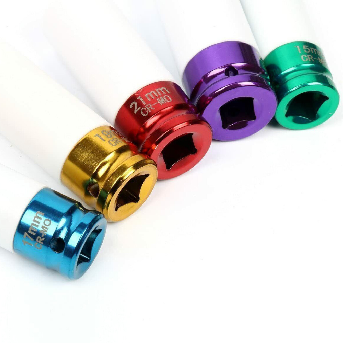 5Pc Lug Nut Socket Thin-Walled Protector Set, 1/2-Inch Drive Flip Impact Sockets