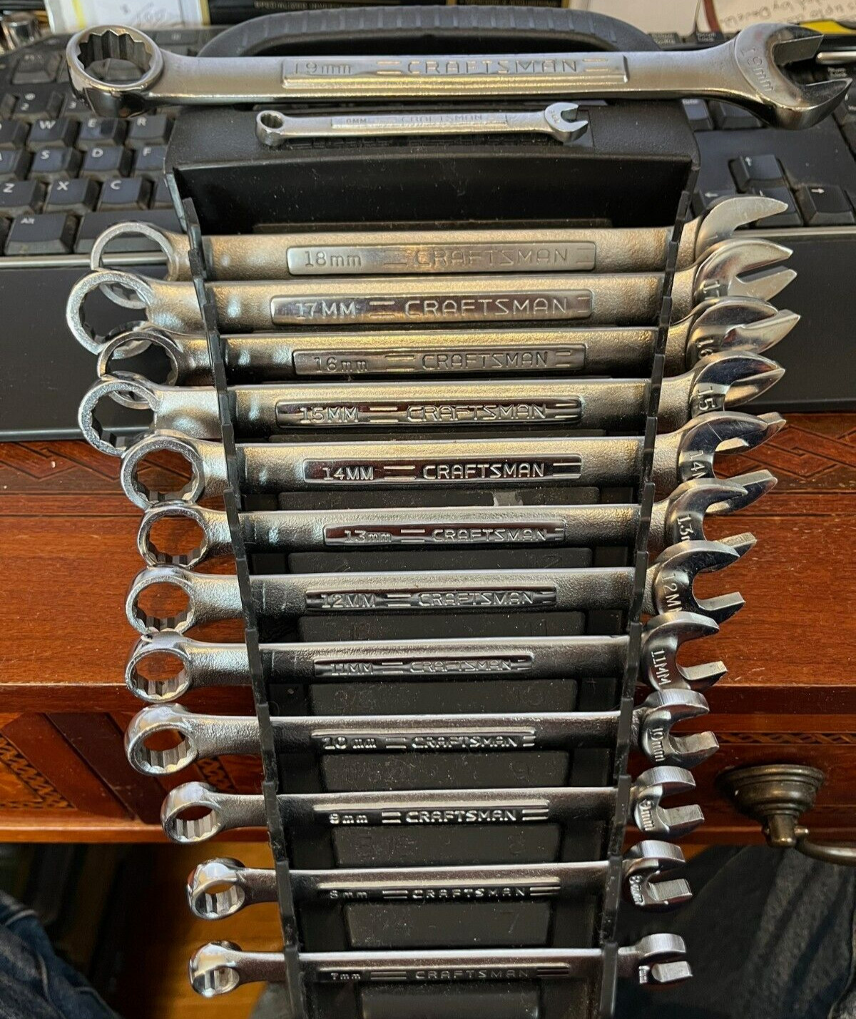 Craftsman Metric Combination Wrench 14 Pc Set 12 Pt 6mm to 19mm USA V -VA-NICE!!
